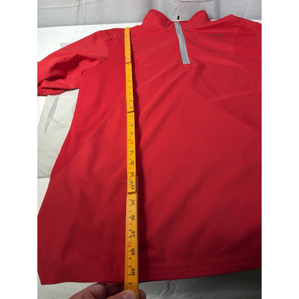 Reebok 1/4 Zip, Long Sleeve Pullover Red/Gray 2XL Very Nice - Picture 6 of 9